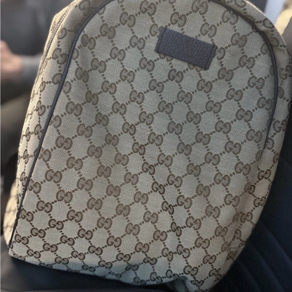 Gucci Beige and Black Monogram BackPack - Picture 3 of 6